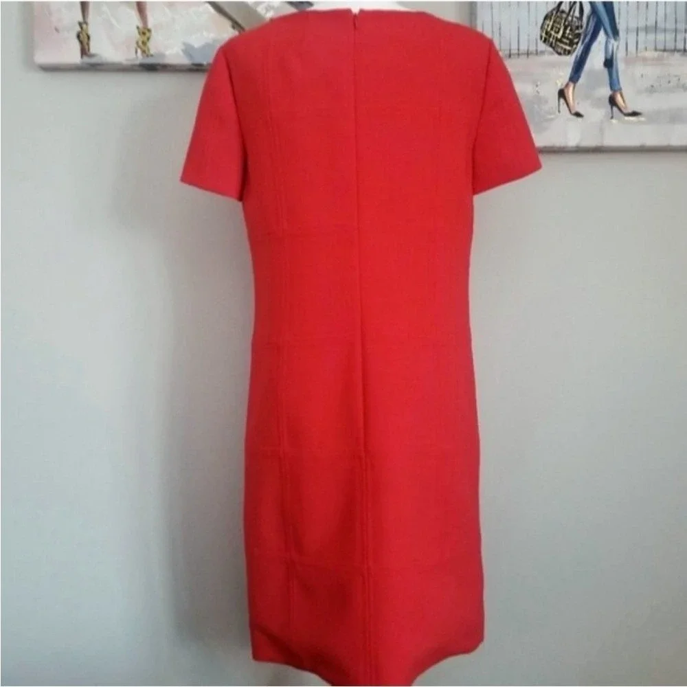 Tory‎ Burch Red Short Sleeve Crew Neck Mini Dress Size 6 Quiet Luxury